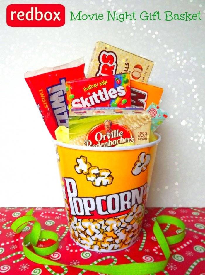 DIY movie night gift basket